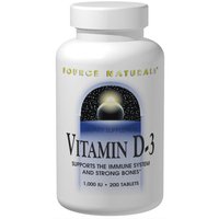 Vitamin D-3 1000 IU, 200 Softgels, Source Naturals