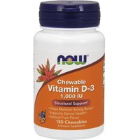 Vitamin D-3 1000 IU Chewable, 180 Lozenges, NOW Foods