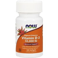 Vitamin D-3 10,000 IU, 120 Softgels, NOW Foods