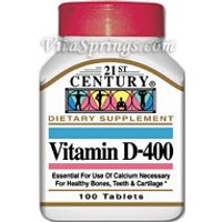 Vitamin D 400 IU 100 Tablets, 21st Century Health Care