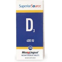 Vitamin D3 400 IU (as Cholecalciferol), 100 Instant Dissolve Tablets, Superior Source