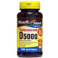 Vitamin D 5000 IU, 100 Softgels, Mason Natural