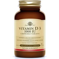 Vitamin D3 1000 IU Chewable - Natural Strawberry Banana Swirl, 100 Tablets, Solgar