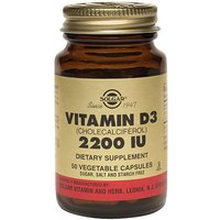 Vitamin D3 2200 IU (Cholecalciferol), 50 Vegetable Capsules, Solgar