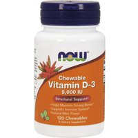 Vitamin D-3 5000 IU Chewable, 120 Lozenges, NOW Foods