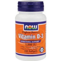 Vitamin D-3 5000 IU, 240 Softgels, NOW Foods