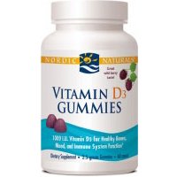 Vitamin D3 Gummies 1000 IU - Wild Berry, 120 Gummies, Nordic Naturals
