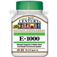 Vitamin E 1000 IU 55 Softgels, 21st Century Health Care