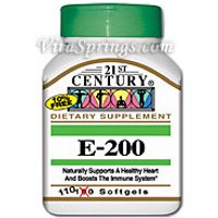 Vitamin E 200 IU 110 Softgels, 21st Century Health Care
