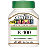 Vitamin E-400, Immune and Heart Support, 110 Softgels, 21st Century HealthCare
