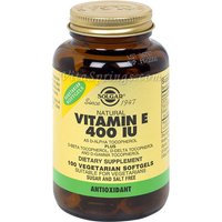 Vitamin E 400 IU Vegetarian (400 IU d-Alpha Tocopherols & Mixed Tocopherols), 100 Softgels, Solgar