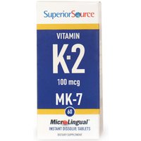 Vitamin K2 100 mcg (MK7), 60 Instant Dissolve Tablets, Superior Source