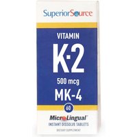 Vitamin K2 500 mcg (MK4), 60 Instant Dissolve Tablets, Superior Source