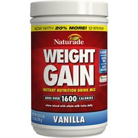 Weight Gain Sugar-Free, All-Natural Gainer, Vanilla, 20.3 oz, Naturade
