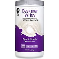 100% Premium Whey Protein Powder, Natural (Plain & Simple), 2 lb, Designer Whey