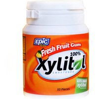 Xylitol Chewing Gum, Fresh Fruit, 50 Pieces/Bottle, Epic Dental (Epic Xylitol)