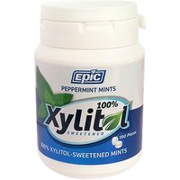Xylitol Mints, Peppermint, 180 Pieces/Bottle, Epic Dental (Epic Xylitol)