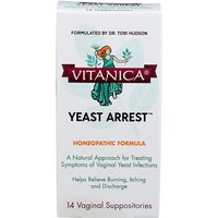 Yeast Arrest, Homeopathic Formula, 14 Vaginal Suppositories, Vitanica