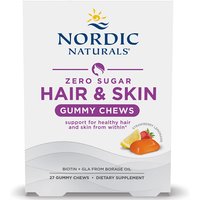 Zero Sugar Hair & SKin Gummy Chews, 27 Count, Nordic Naturals