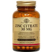 Zinc Citrate 30 mg, 100 Vegetable Capsules, Solgar