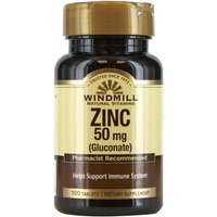 Zinc as Gluconate 50 mg, 100 Tablets, Windmill Health Products