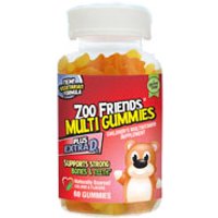 Zoo Friends Multi Gummies Plus Extra D3, Childrens Multivitamin Chewable, 60 Gummies, 21st Century HealthCare
