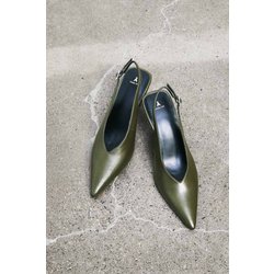 Slingbacks Minimal Shape aus glossy Leder