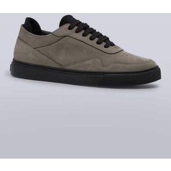 emilio adani Herren Sneaker aus Nubuk-Leder Grau regular uni