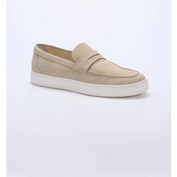 emilio adani Herren Sneaker aus Leder Beige regular uni