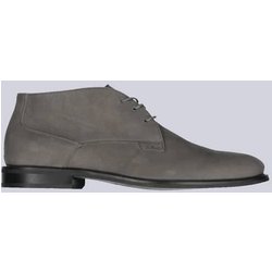 emilio adani Herren Boots aus Nubuk-Leder Grau regular uni