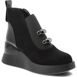 Schwarze Stiefeletten S.Barski Keilschuhe