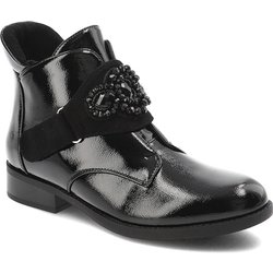 Schwarze Stiefeletten S.Barski Lackschuhe
