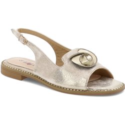 Goldene Sandalen S.Barski Flache Schuhe