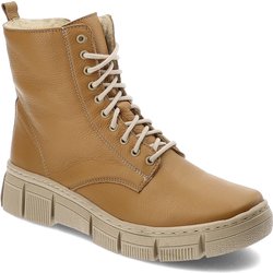 Beige Schnürschuhe Wasak Gefütterte Damenschuhe