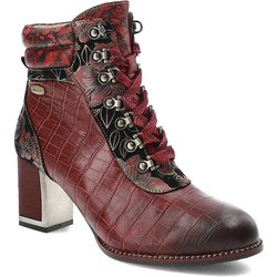 Rote Stiefeletten Laura Vita Elegante Damen Lederschuhe