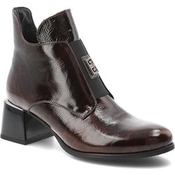 Dunkelrote Stiefeletten Armodo Lackschuhe