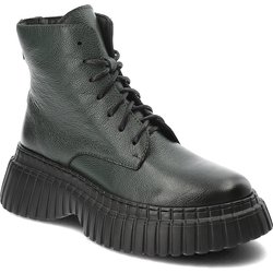 Grüne Stiefeletten Armodo Reißverschluss-Schuhe