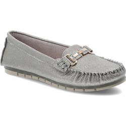 Silberne Mokassins S.Barski Schlupfschuhe