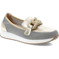 Goldene Mokassins S.Barski Elegante Damenschuhe
