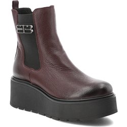 Dunkelrote Stiefeletten Armodo Keilschuhe
