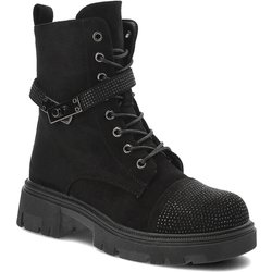 Schwarze Stiefeletten S.Barski Wildlederschuhe
