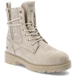 Beige Schnürschuhe Mustang Gefütterte Damenschuhe