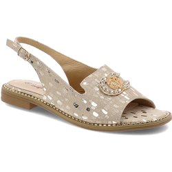 Goldene Sandalen S.Barski Modische Damenschuhe