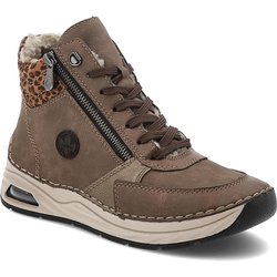 Braune Stiefeletten Rieker Gefütterte Damenschuhe