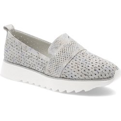 Silberne Halbschuhe S.Barski Schlupfschuhe