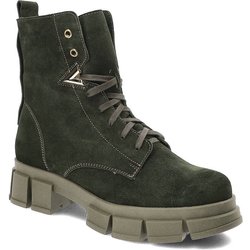Grüne Schnürschuhe Pollonus Gefütterte Damenschuhe