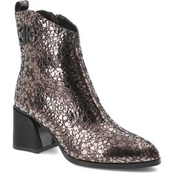 Silberne Stiefeletten S.Barski Reißverschluss-Schuhe