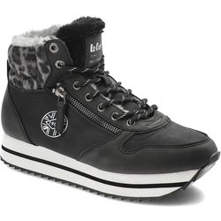 Schwarze Stiefeletten Lee Cooper Gefütterte Damenschuhe