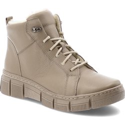 Beige Schnürschuhe Wasak Gefütterte Damenschuhe