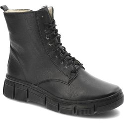 Schwarze Schnürschuhe Wasak Gefütterte Lederschuhe